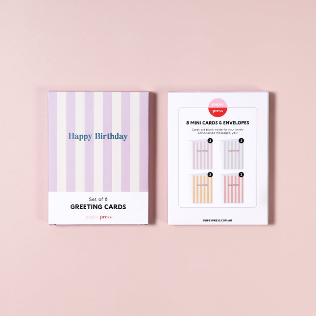 Birthday Stripes Mini Card Boxed Set