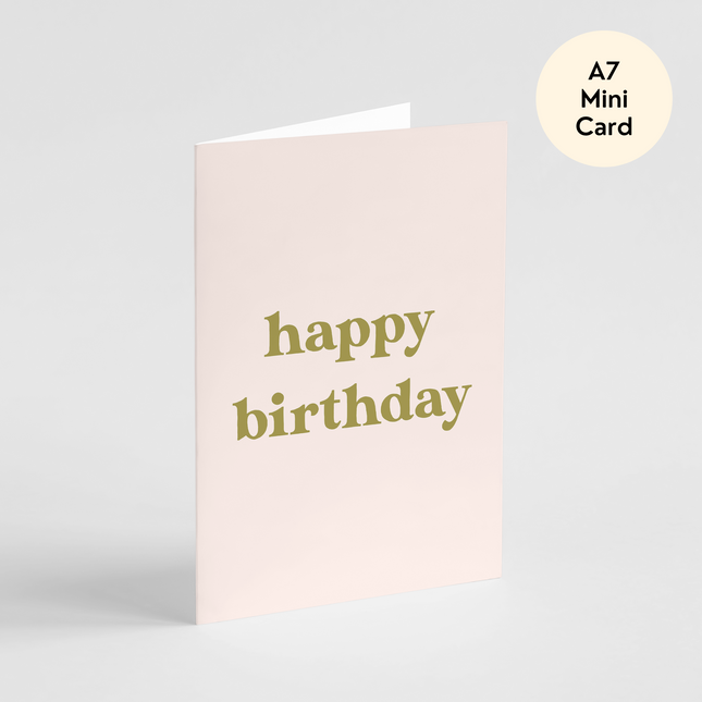 Retro Happy Birthday Card - Mini Card