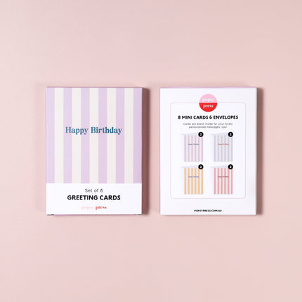 Birthday Stripes Mini Card Boxed Set