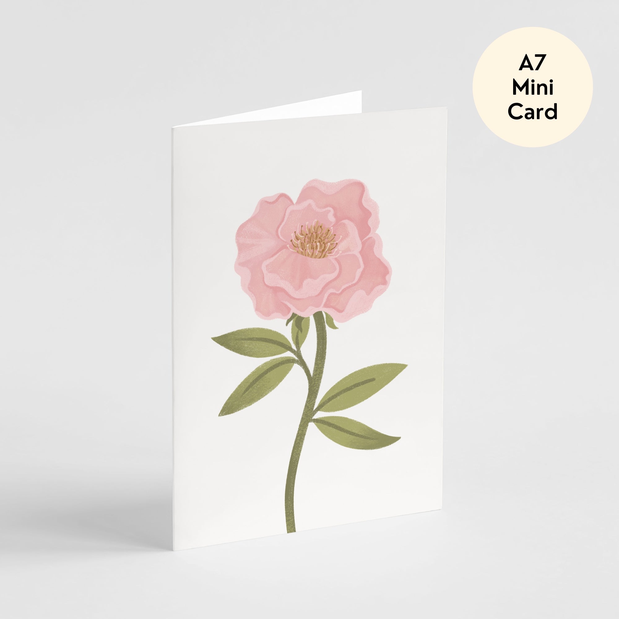 Peony Card - Mini A7 Greeting Card