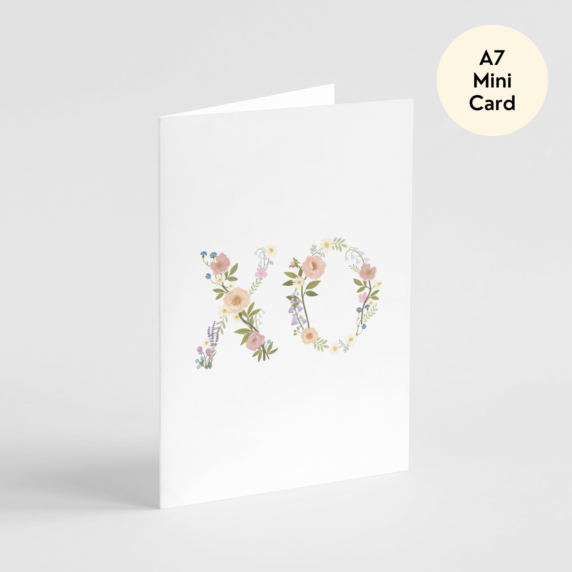 Floral XO Card - Mini A7 Greeting Card