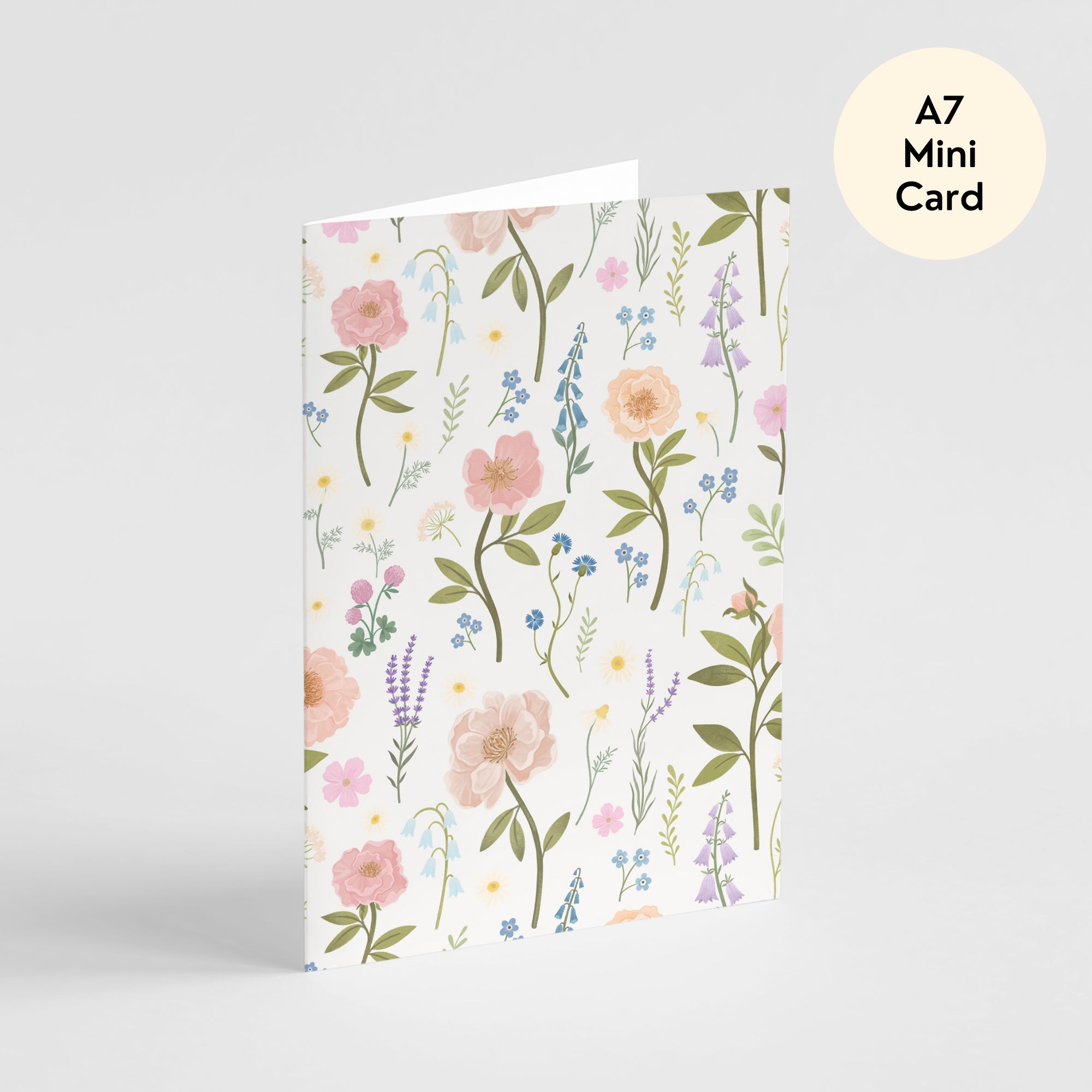 Floral Pattern Card - Mini A7 Greeting Card