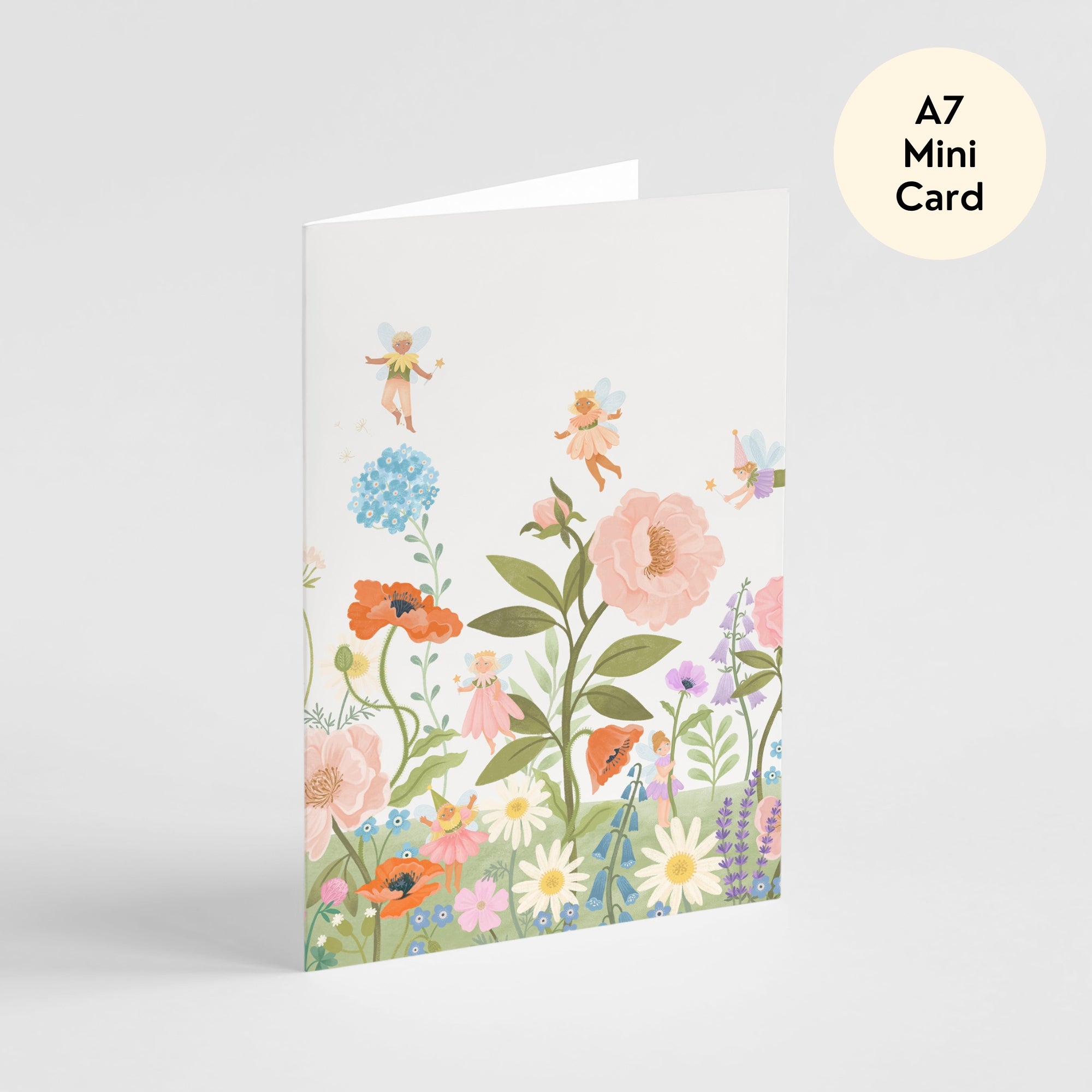 Flower Fairy Garden Card - Mini A7 Greeting Card