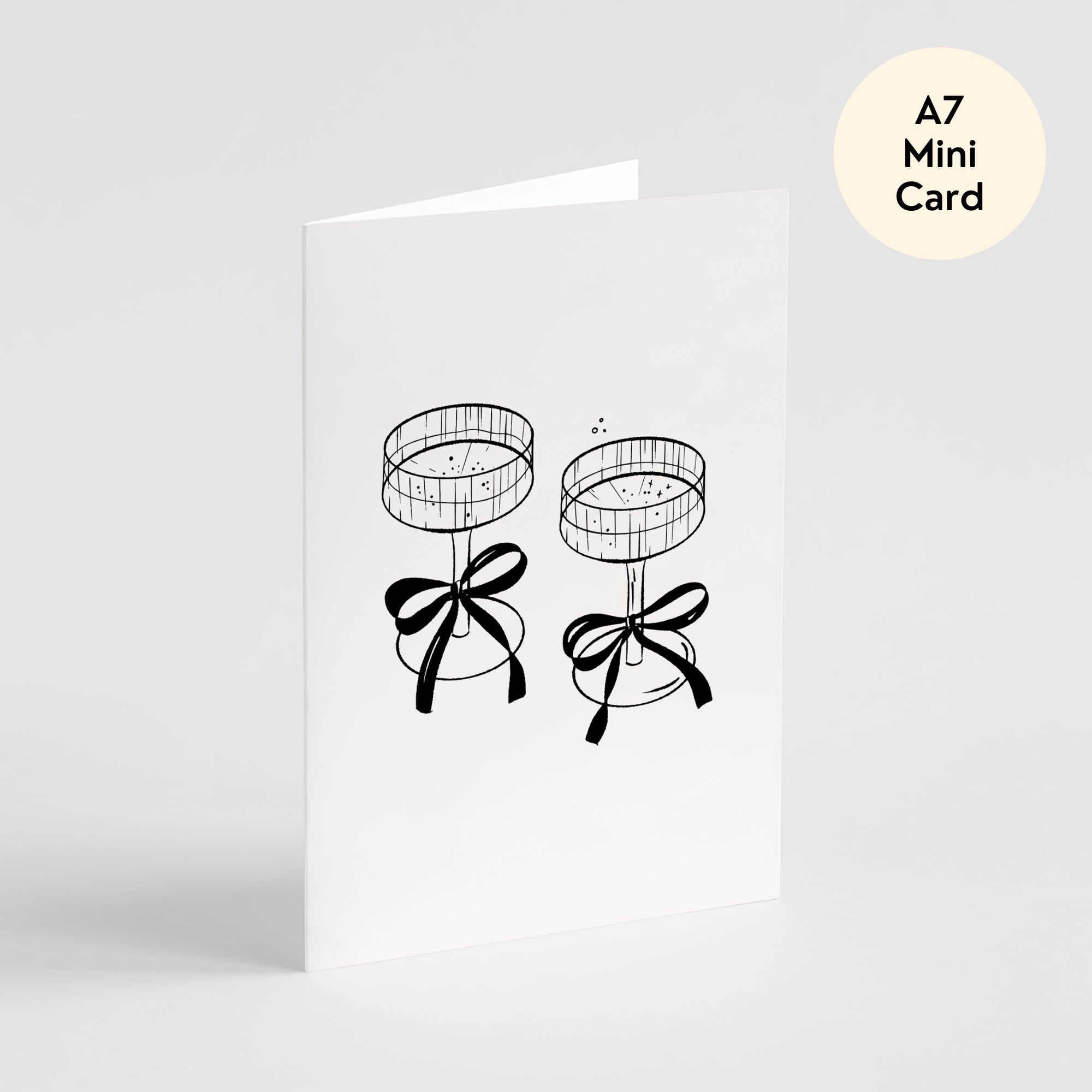 Champagne Coupe Card - Mini A7 Greeting Card