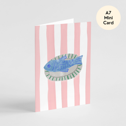 Fish on Plate Card - Mini Card