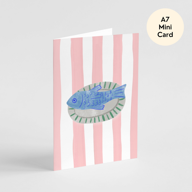 Fish on Plate Card - Mini Card
