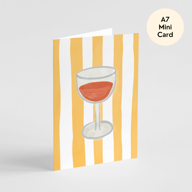 Red Wine Glass Card - Mini Card