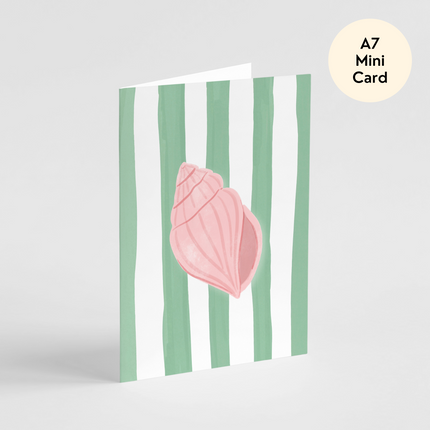 Seashell on Stripes Card - Mini Card