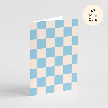 Blue Checkers Card - Mini Card