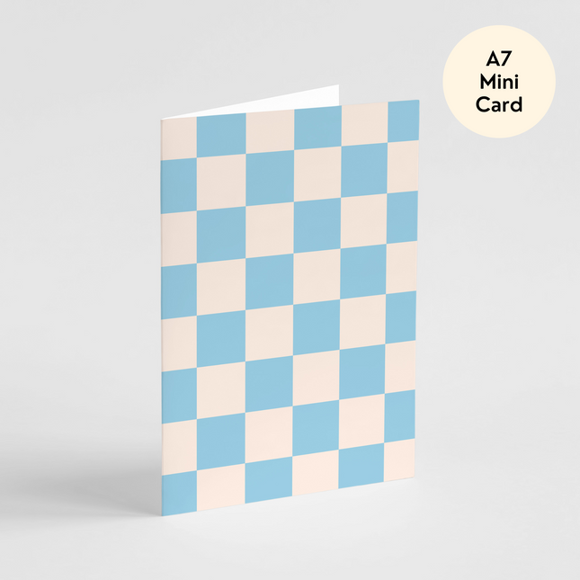 Blue Checkers Card - Mini Card