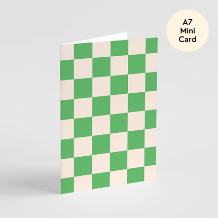 Green Checkers Card - Mini Card