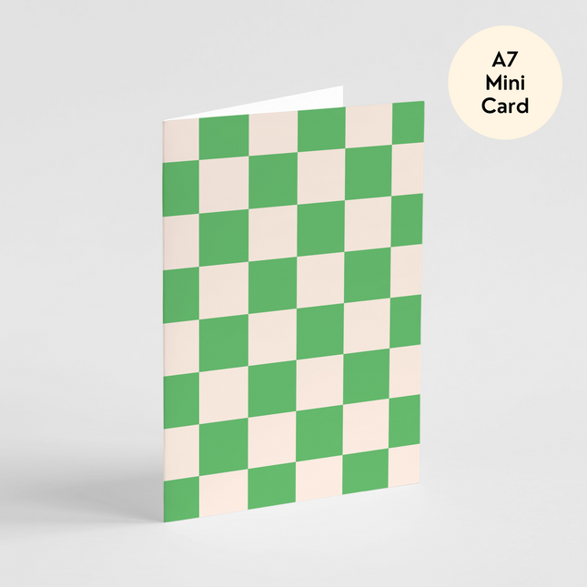 Green Checkers Card - Mini Card