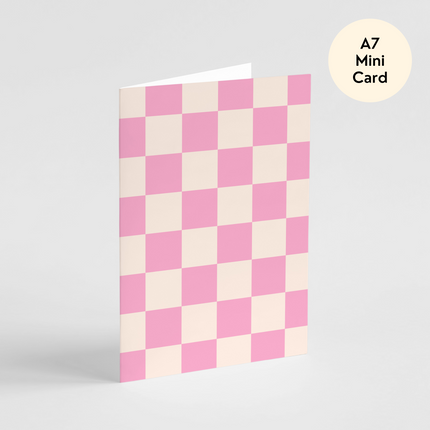 Pink Checkers Card - Mini Card