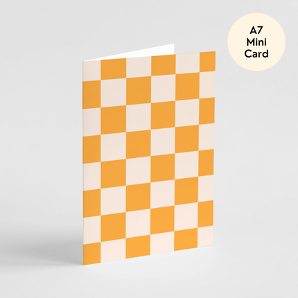 Orange Checkers Card - Mini Card