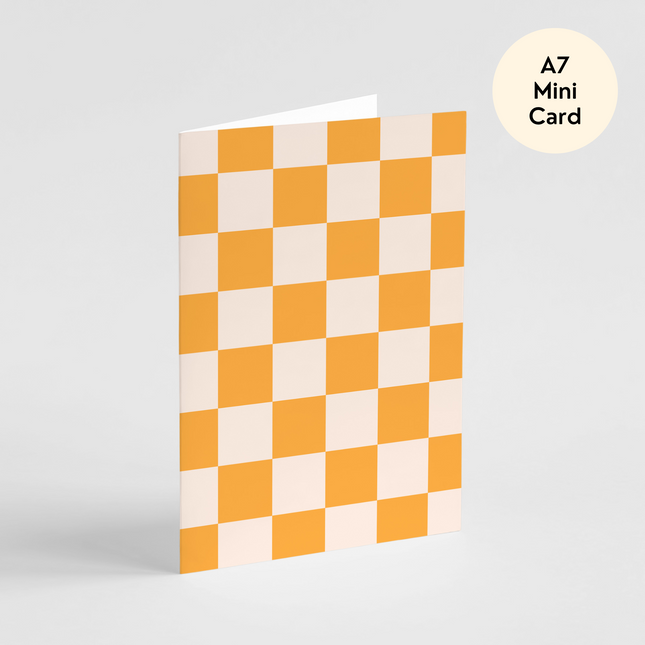 Orange Checkers Card - Mini Card