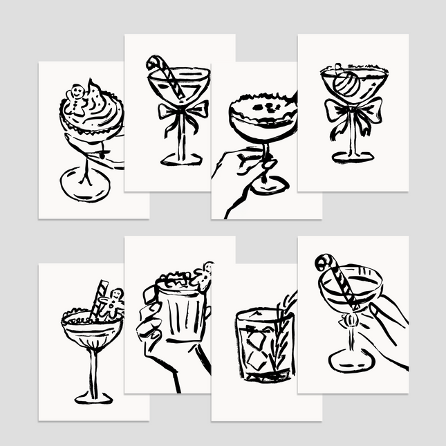 Christmas Cocktails Mini Card Boxed Set