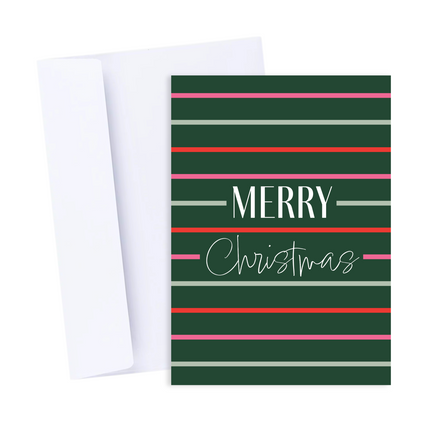 Stripy Merry Christmas Card