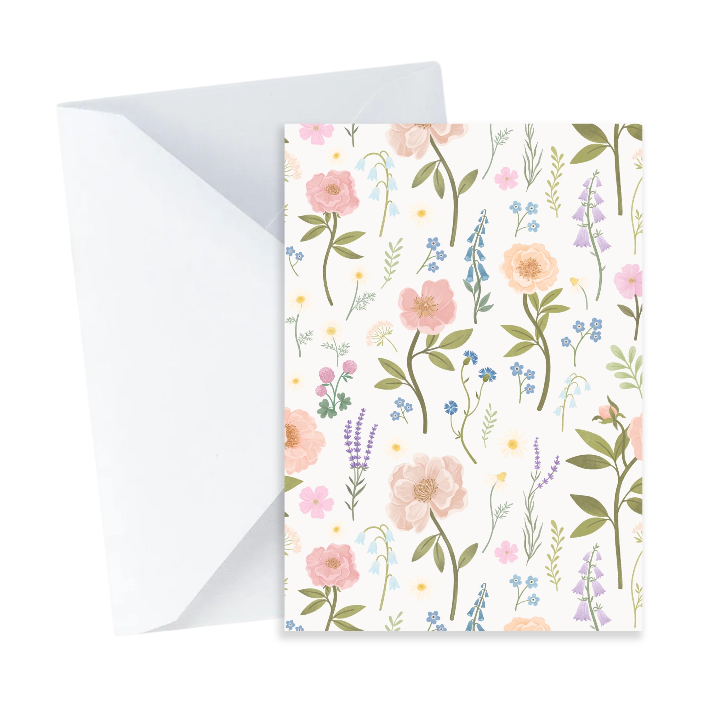 Floral Pattern Card - Mini A7 Greeting Card