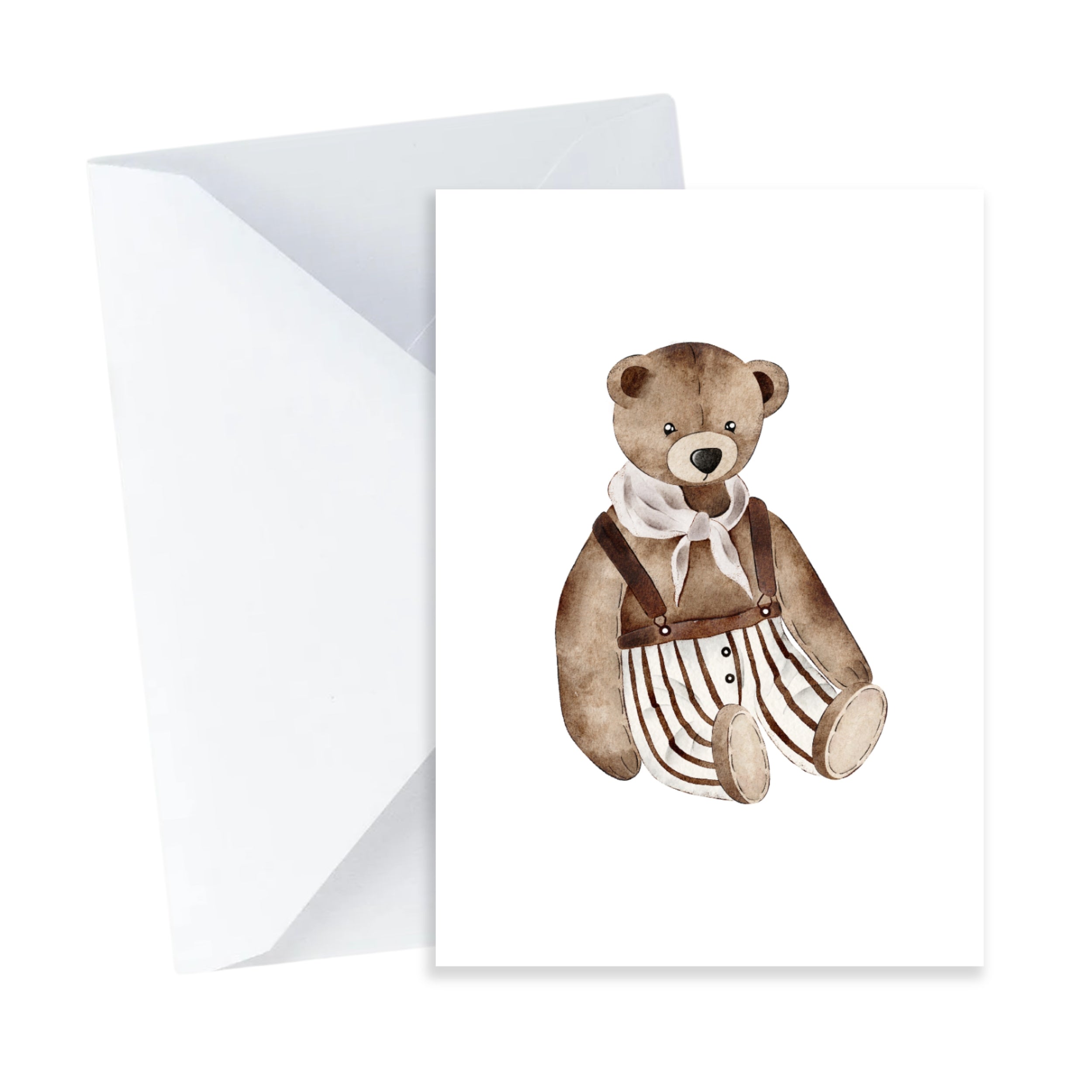 Vintage Teddy Card - Mini A7 Greeting Card