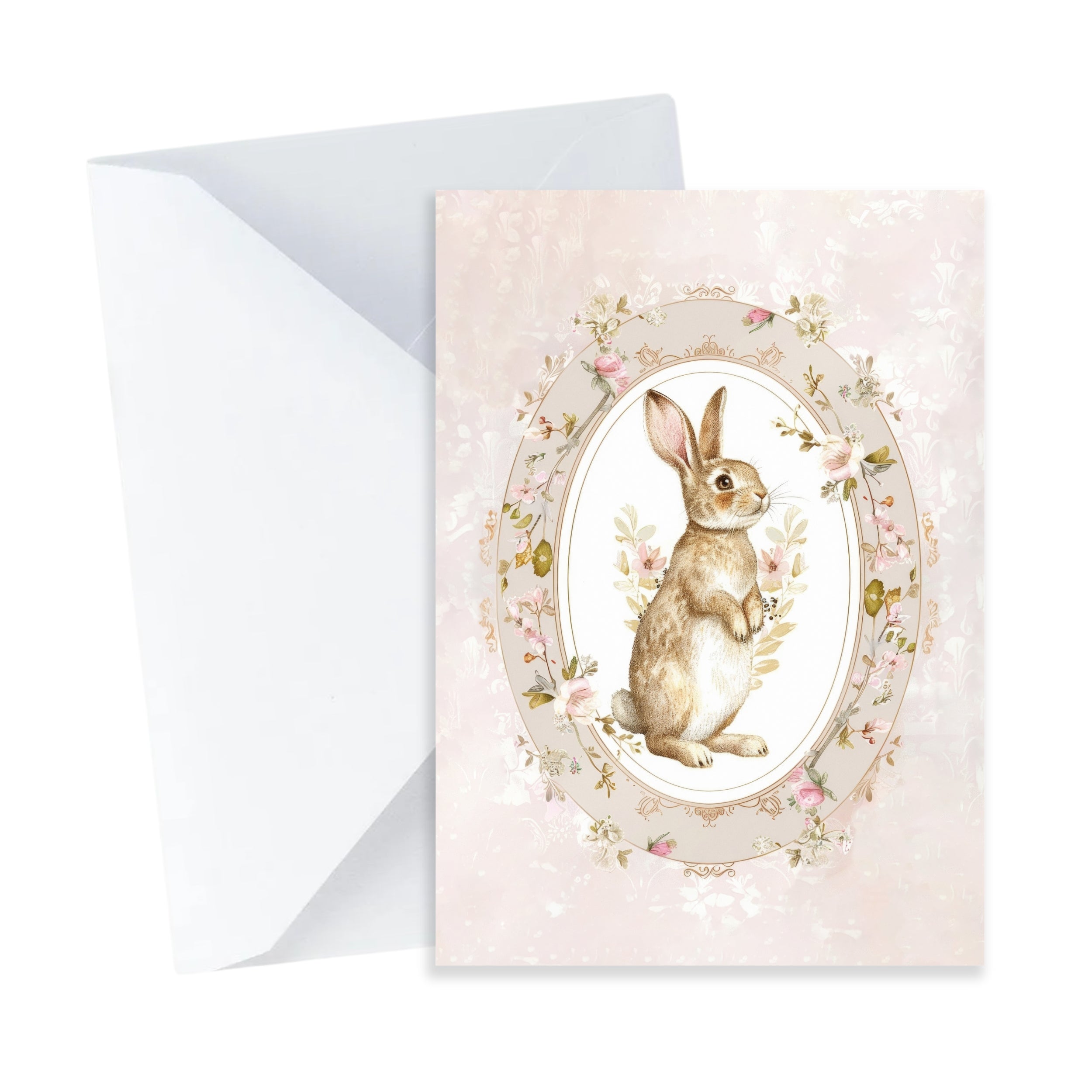 Vintage Rabbit Card - Mini A7 Greeting Card