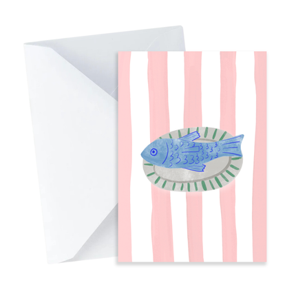 Fish on Plate Card - Mini Card