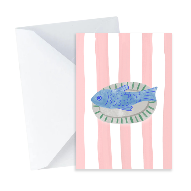 Fish on Plate Card - Mini Card