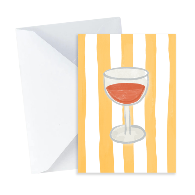 Red Wine Glass Card - Mini Card