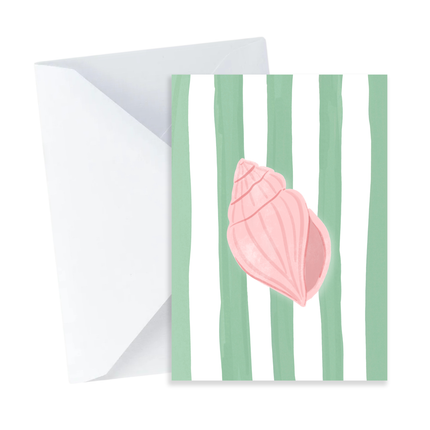 Seashell on Stripes Card - Mini Card