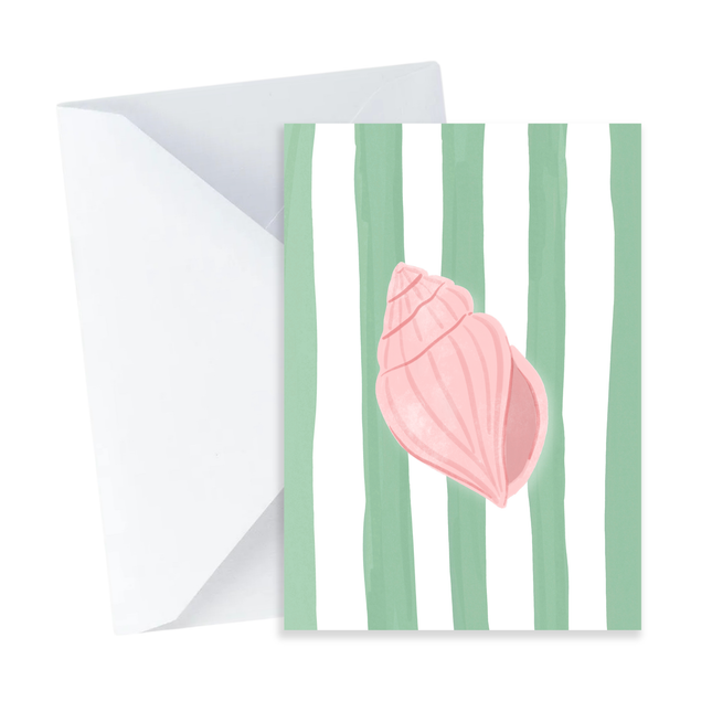 Seashell on Stripes Card - Mini Card