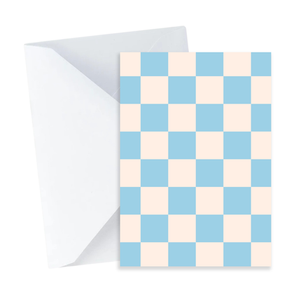 Blue Checkers Card - Mini Card