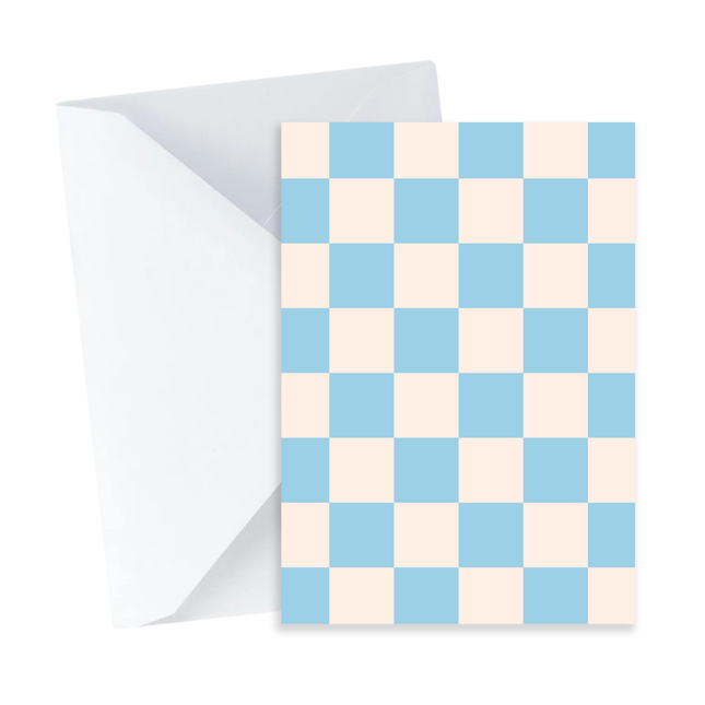 Blue Checkers Card - Mini Card