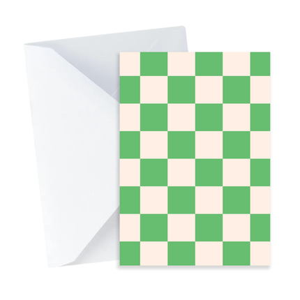 Green Checkers Card - Mini Card