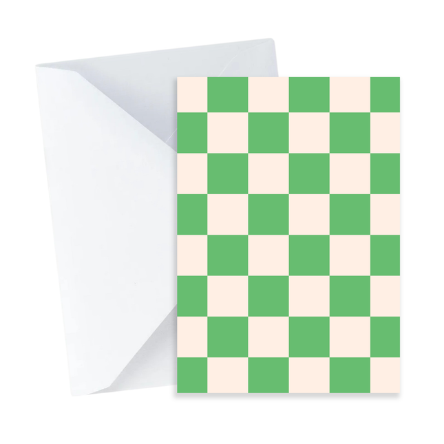 Green Checkers Card - Mini Card