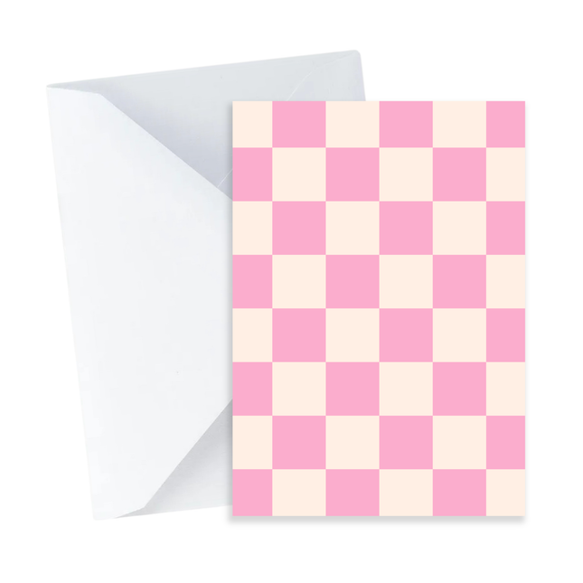 Pink Checkers Card - Mini Card