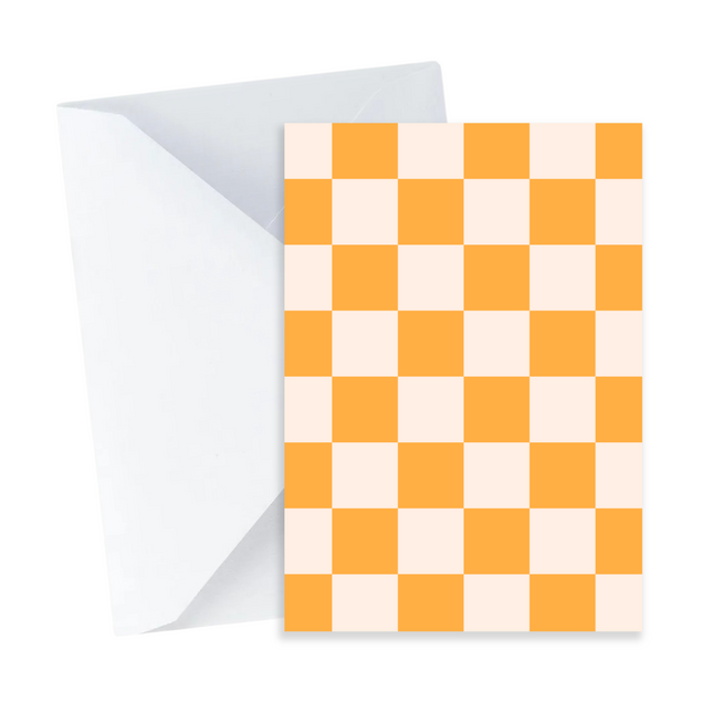 Orange Checkers Card - Mini Card