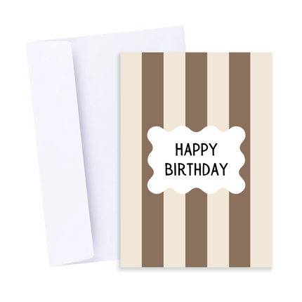 Neutral Stripes Birthday Card
