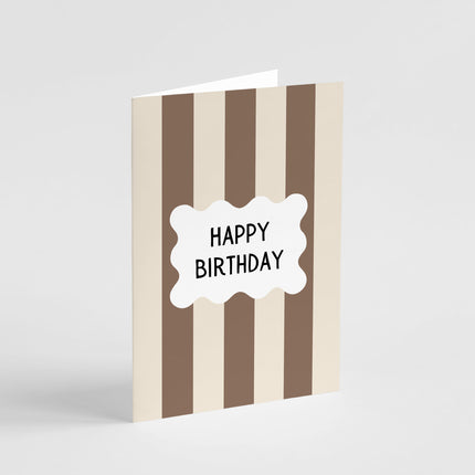 Neutral Stripes Birthday Card