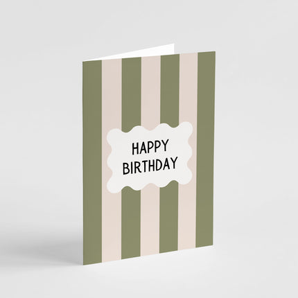 Sage Stripes Birthday Card