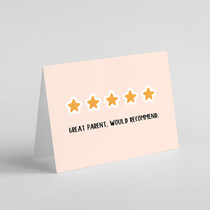 5 Star Review Parent Card - Funny Father's Day Card