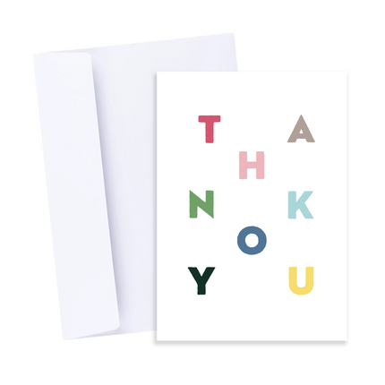Thank You Block Letters Card