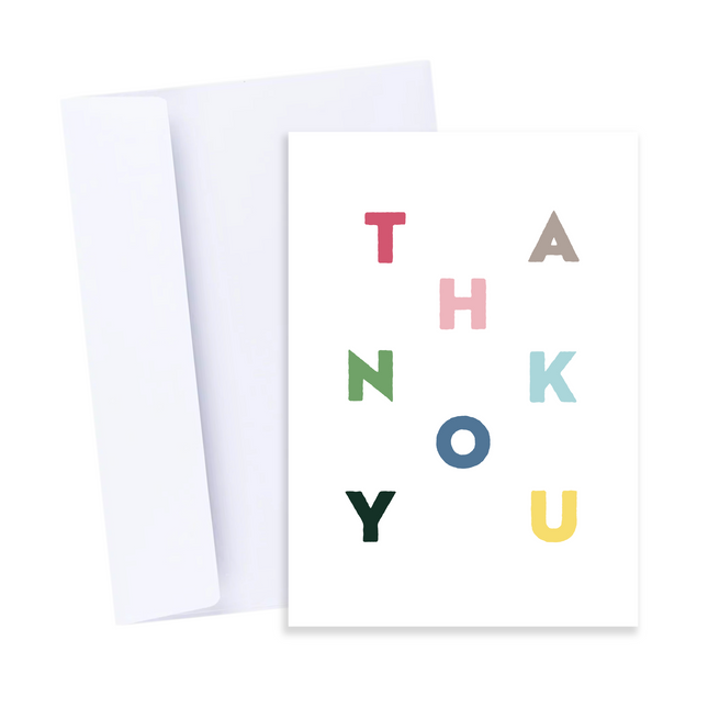 Thank You Block Letters Card