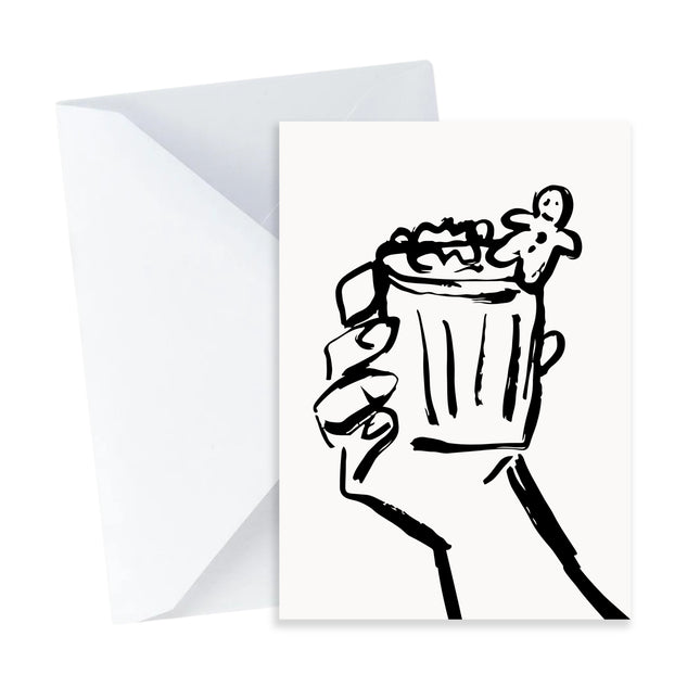 Gingerbread Cocktail Christmas Card - Mini Card
