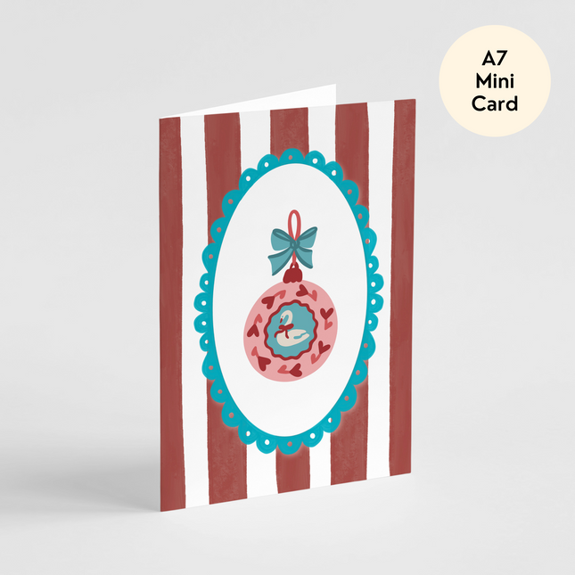 Swan Ornament Card - Mini Card