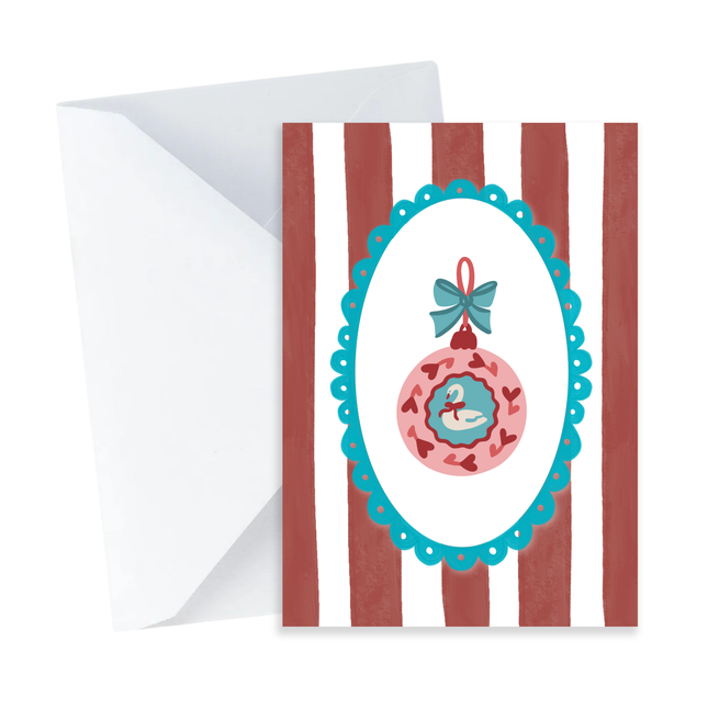Swan Ornament Card - Mini Card