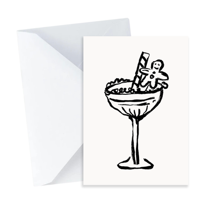 Gingerbread Christmas Cocktail Card - Mini Card
