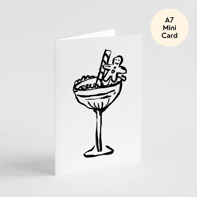 Gingerbread Christmas Cocktail Card - Mini Card