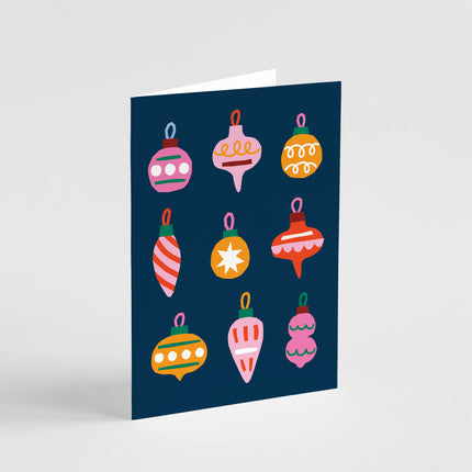 Midnight Baubles Christmas Card