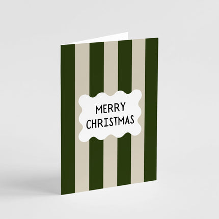 Green Stripes Merry Christmas Card