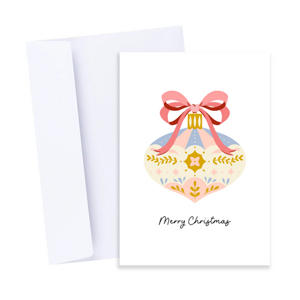 Pastel Bauble Merry Christmas Card