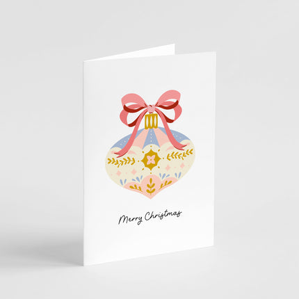 Pastel Bauble Merry Christmas Card